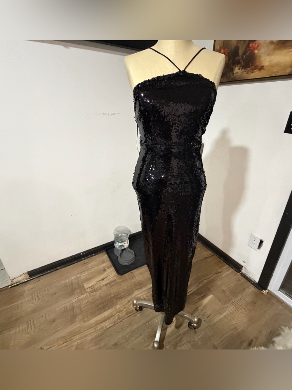Altar'd State Black Sequin Maxi Dress
